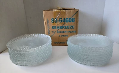 "Juego de 24 platos de postre/ensalada Arcoroc SEABREEZE Swirl hechos en Francia 7 3/4""" Foto 1 de 4