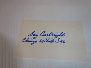 Vintage 1940s MLB Baseball Player Guy Curtright Signed 3x5 Index Card - Picture 1 of 2
