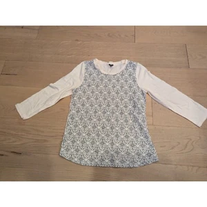 J. Crew Floral Print embroidery Long Sleeve Top Elegant Casual Blouse Size L - Picture 1 of 8