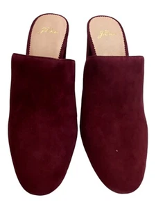 J.Crew Sophie Pump Mule Burgundy Leather Slip On Women's US 10 NIB - Picture 1 of 11