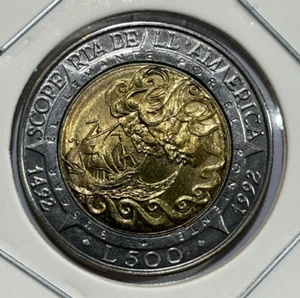 1992 San Marino 500 Lire Columbus Coin - Bild 1 von 3