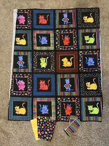 COOLE KATZEN VON LORALIE HARRIS DESIGN 2005 OOP BRIGHT Quilt-Set - Bild 1 von 9