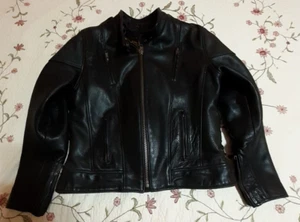 Chaqueta para mujer Freedom de cuero negra hecha en EE. UU. talla 16 chaqueta de motociclista - Imagen 1 de 12
