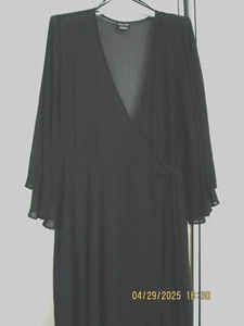 City Chic Womens Black Sheer Maxi Long Wrap Plus Sz S - Picture 1 of 6