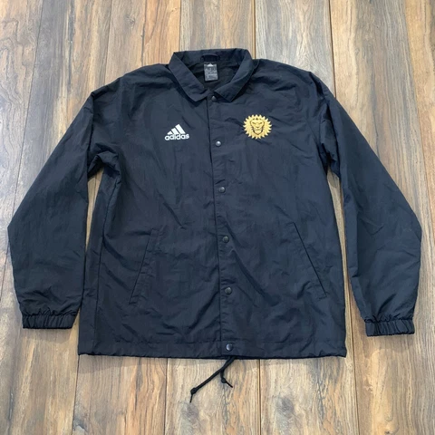 MLS Orlando City SC Adidas Authentic Issued Sideline Jacket Coat BLACK OUT M Cover