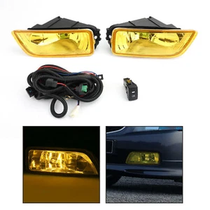 Yellow Lens Fog Lights + Switch Fit For Honda Accord / 2004-08 Acura TL ZE - Picture 1 of 12