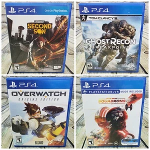 Sony PS4 PlayStation 4 Game Lot: Overwatch  Second Son  Ghost Recon  Star Wars - Picture 1 of 13