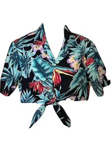 Casual Wear Hawaii USA crop top multicolore che lega donna taglia piccola cotone - Foto 1 di 12