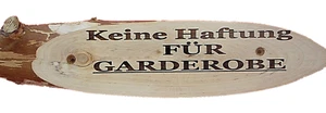 Für Garderobe keine Haftung Rinde Holz Schild lasergravur - Bild 1 von 3