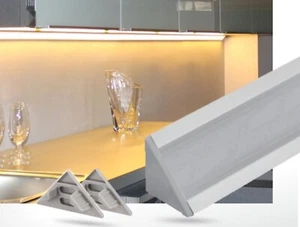 5er Pack - Aluminium Eckprofil 1m Aluminiumprofil XXL Plexiglas Eckprofil Küche - Picture 1 of 12