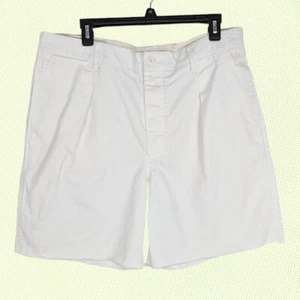 Wallace & Barnes 8" Pleated Cutoff Chino Shorts White Men's 36 - Picture 1 of 10