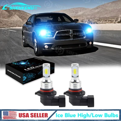 2x Ice Blue LED Headlight Bulbs High/Low Beam For Dodge Charger 06-2014 16-2019 - Image 1 of 4