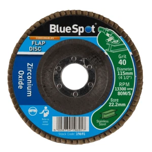 Blue Spot 19691 Zirconium Oxide Flap Disc 115mm 40 Grit - Picture 1 of 1