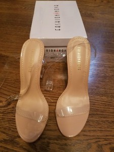 clear plastic block heels