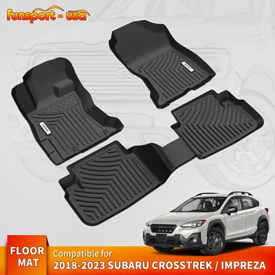 Floor Mats TPE Liners for 2018-2023 Subaru Crosstrek / 2017-2023 Subaru Impreza Foto 1 de 4
