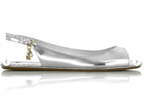 Juicy Couture Metallic Silver Peep Toe Thong