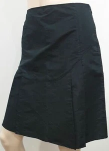 MIU MIU Made In Italy Donna Nera Lucidatura A-Line Piegate Gonna Kilt 42 UK10 - Foto 1 di 7