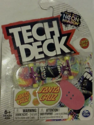 Tech Deck  Neon Invasion  Santa Cruz  Fingerboard Skateboard  ultra rare - Image 1 of 4