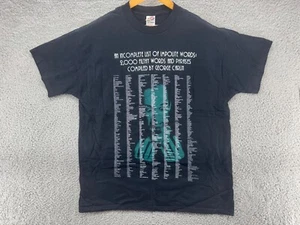 George Carlin Filthy Words T-Shirt Mens XL Black Heavy Cotton Comedy Tee - Picture 1 of 10