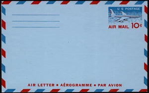 US Postal Stationery Scott #UC32 - 10 Cents Jet Airliner & Globe Airletter Sheet - Picture 1 of 1