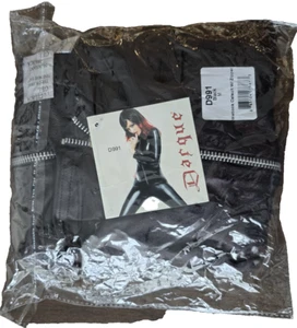 Darque  Sexy Wet Look Black Catsuit Jumpsuit with Zipper Medium NEW - Picture 1 of 16