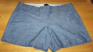 Neu J.CREW Chino Boyfriend Shorts Damen 10 blau Chambray Baumwolle adrett neu mit Etikett - Bild 1 von 9