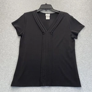 Jaclyn Smith Shirt Womens Medium Black Casual Top Lightweight Slim and Smooth - Picture 1 of 8