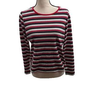 Liz Claiborne Medium Crazy Horse Striped Blouse - Picture 1 of 5