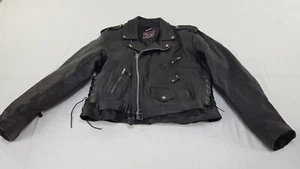 Thinsulate Vintage Leather Club Genuine Fit Motorcycle Jacket Size 48 - Picture 1 of 7