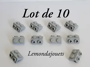 Lego 99781 Lot de 10 x Bracket 1x2 1x2 Support Angle 90° Light Bluish Gray Gris - Foto 1 di 6