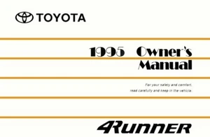 Toyota 4Runner 1995 dueño manual guía de usuario referencia operador fusibles de libro - Imagen 1 de 1