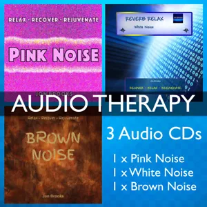 3 AUDIO THERAPY CDs - White Noise, Pink Noise, Brown Noise for Tinnitus & Sleep - Picture 1 of 4