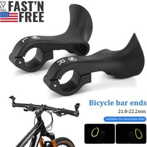 MTB Bike Handlebar Bar Ends Ergonomic Extended Bicycle Bar Ends Black 1 Pair USA - Picture 1 of 20