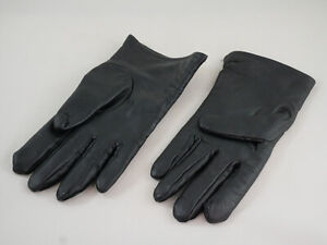USMC Black Leather Dress Gloves, Poly/Wool Lined Unisex Size 7, Read Description