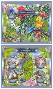 Lollini B52 Madagascar 2022 Birds Parrots 2 Sheets - Picture 1 of 1