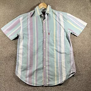 Camicia Levi's Red Tab uomo media multicolore righe pieghettate manica corta con bottoni - Foto 1 di 8