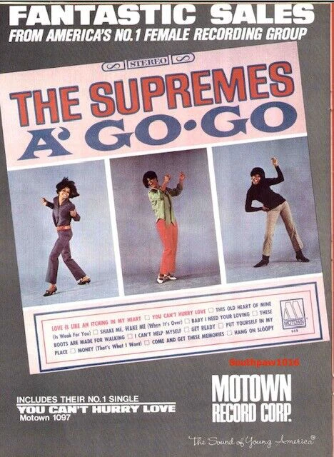 1966 The Supremes "A' Go Go" Album Release Music Industry Promo Reprint Ad - Image 1 of 1
