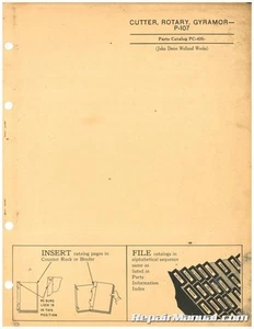 Used John Deere Gyramor P-107 Rotary Cutter Parts Manual - Foto 1 di 1