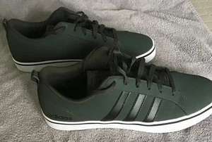 Adidas Trainers Mens Size UK 8.5 VS Pace Grey Black Casual Striped Shoes - Picture 1 of 9