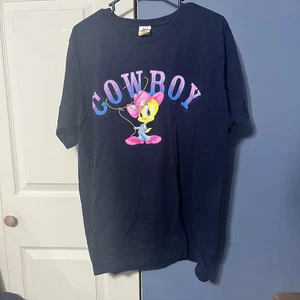 Camiseta Cowboy Tweety Bird 1999 Vintage Oficial Looney Tunes con Estrás - Imagen 1 de 1