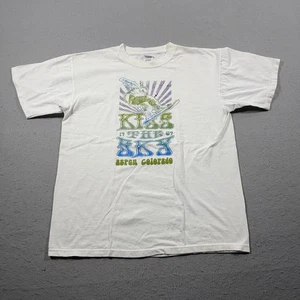 Vintage Shirt Mens Large White Aspen Colorado Snowboard Graphic Kiss The Sky - Picture 1 of 9