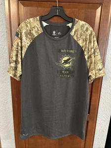 Nike Dri-Fit Miami Dolphins Salute To Service T Shirt Large Camo Short Sleeve - Picture 1 of 10