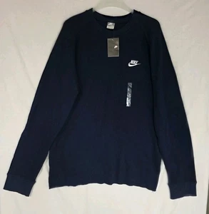 Maglia Vintage Y2K Navy Nike Grunge Termica Waffle Logo Ricamato Tg XXL - Foto 1 di 6