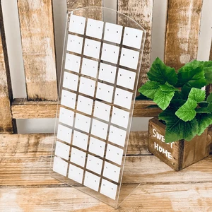 New Plastic Stand Up 36 earrings Clear & White Jewelry Organizer holder display - Picture 1 of 12