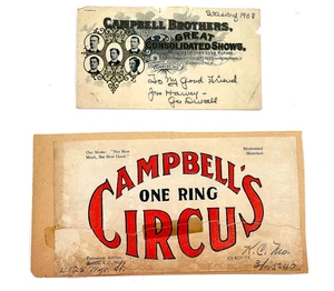 1908 Campbell Bros Lot (x2) Letterhead Fairbury NE circus carnival sideshow - Picture 1 of 6