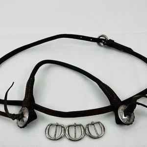 Vintage Anker Sterlingsilber Schnallen mit Leder Wanderseil Pferd Tack Ap 2oz - Bild 1 von 11