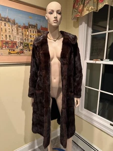 Chaqueta Abrigo USA Natural 40" Largo Marrón Mujer Visón Talla 2/4 Pequeña Piel Real - Imagen 1 de 17