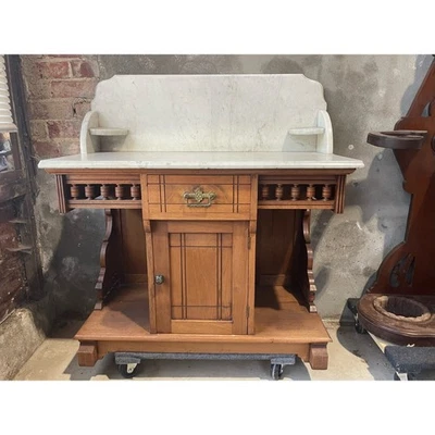 Antique Victorian Walnut Washstand - Image 1 of 4