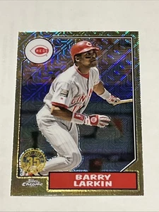 2022 Series 1 1987 Topps Chrome Silver Pack Mojo Barry Larkin #T87C-84 HOF - Picture 1 of 2