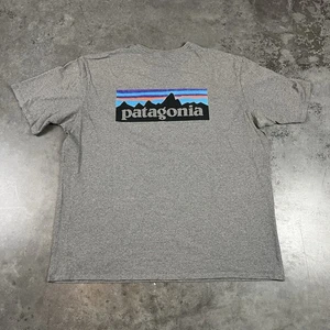 Patagonia T Shirt Mens XL Gray Faded Outdoors Flaws Preowned - Picture 1 of 18